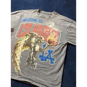Fairfax Art Department Welcome To LA Skill Tee Mens M Gray Thick Cotton T-Shirt